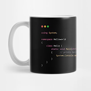 Hello world! Code Line Fun Programming Design Mug